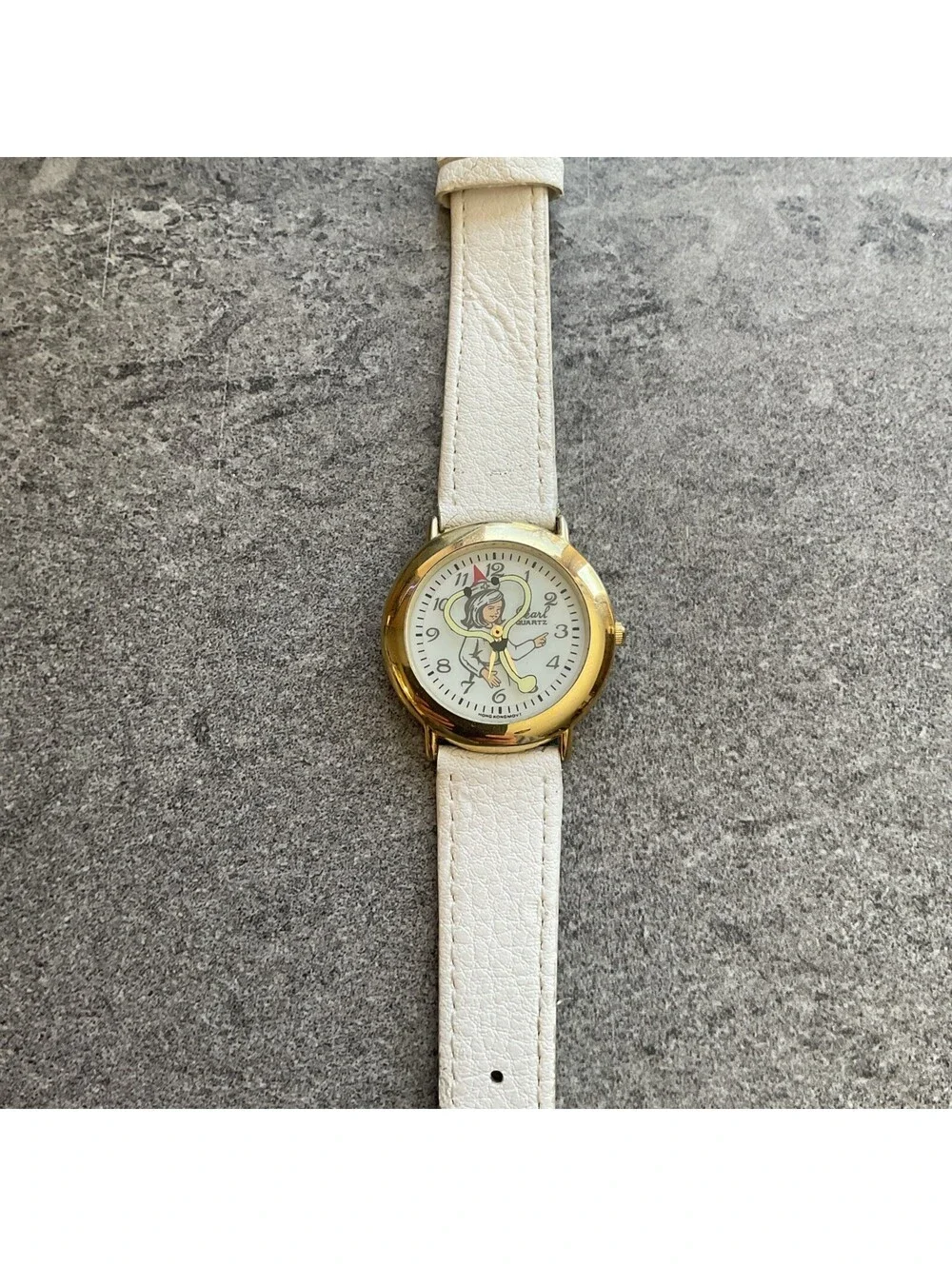 Vintage Pearl Womens Watch 35mm Gold Tone Case Rotating Stethoscope Dial B-H